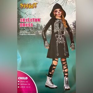 Hooded Skeleton Dress child size medium 7-8
